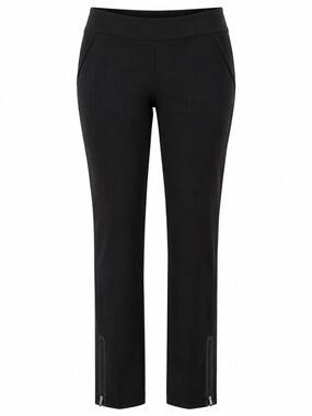 Addition Elle Black Pull-On Dress Pants Ankle Zip Stretch Career Plus Size 2X